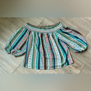 Flying tomato Striped Multicolor off the shoulder Women's Top Small